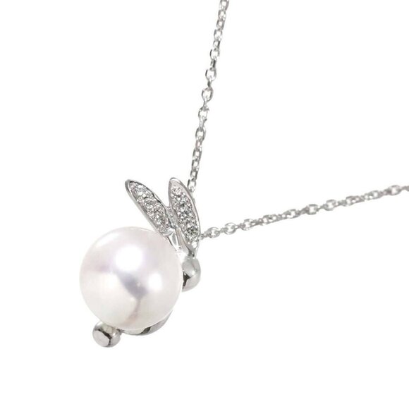 POLA Akoya Pearl 8.0mm Diamond 0.03ct Necklace 18K WG 750 90265406